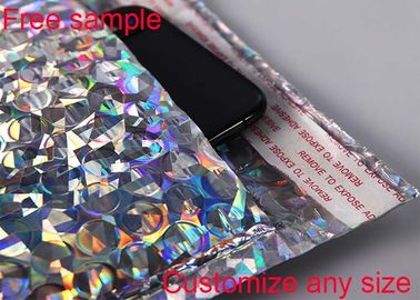 Any Size Logo Metallic Bubble Wrap Envelopes Rainbow With Light Bubble Linings