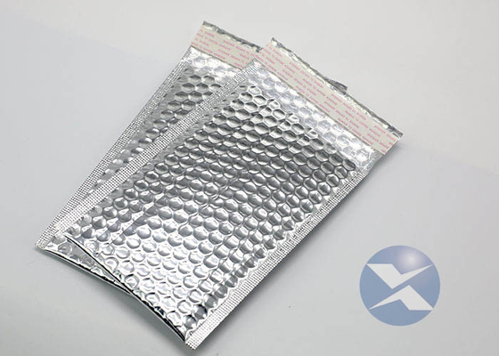 Tear Proof Silver Metallic Bubble Mailers Self Adhensive Seal For Protective Packaging