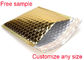 Custom Printed Gold Self Seal Bubble Mailers , Padded Envelope Bubble Mailers Plastic