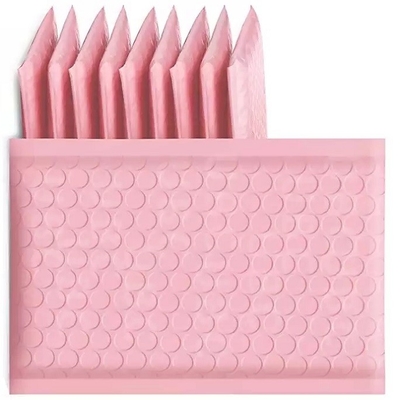 Copperplate Printing Poly Bubble Mailers Pink Bubble Envelopes For Accesories Shipping