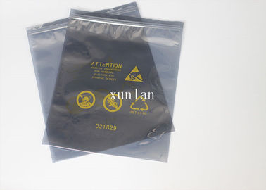 Zipper ESD Anti Static Bags 0.08mm - 0.2mm Flat Waterproof With Printing Logo